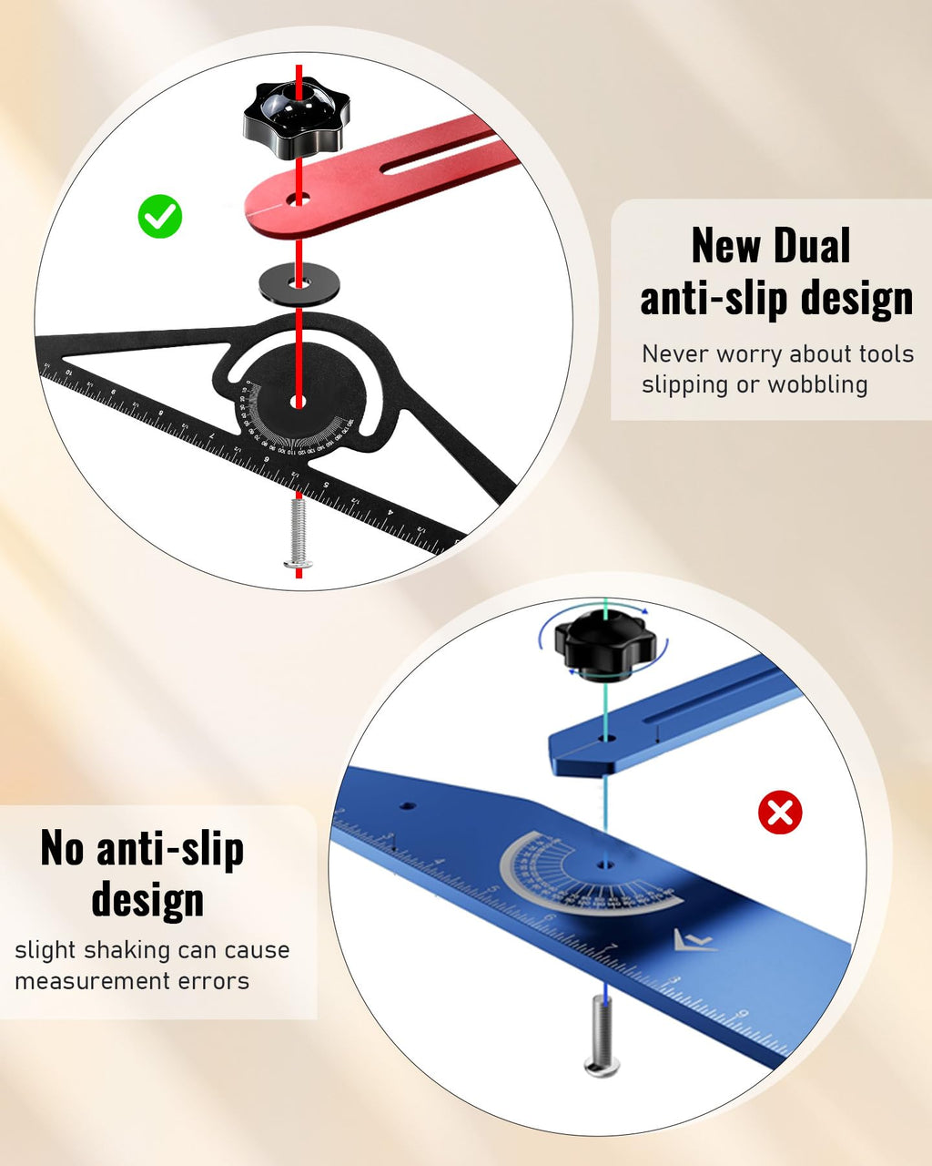 TANYO Stair Tread Template Tool, 8" to 60" Aluminum Stair Tread Jig for Accurately Measuring Angle, Length & Depth. Precision Stair Gauge Measuring Tool for Stairs, Floor, Cabinets