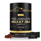 Grevol Himalayan Shilajit Gummies: Gold Grade Shilajit Riched with Ashwagandha Fulvic Acid & 85+ Trace Minerals - No Added Sugar - Individually Wrapped - for Men & Women - 60 Gummy