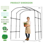 DoCred Garden Arch Trellis, 87''H x 75''L Metal Trellis for Climbing Plants