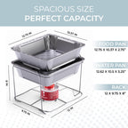 Alpha Living 6 Pack - Disposable Chafing Dish Buffet Set, Half Size Pans, Welded Body Food Warmers for Parties, Fuel Cans Complete Set, Warming Trays