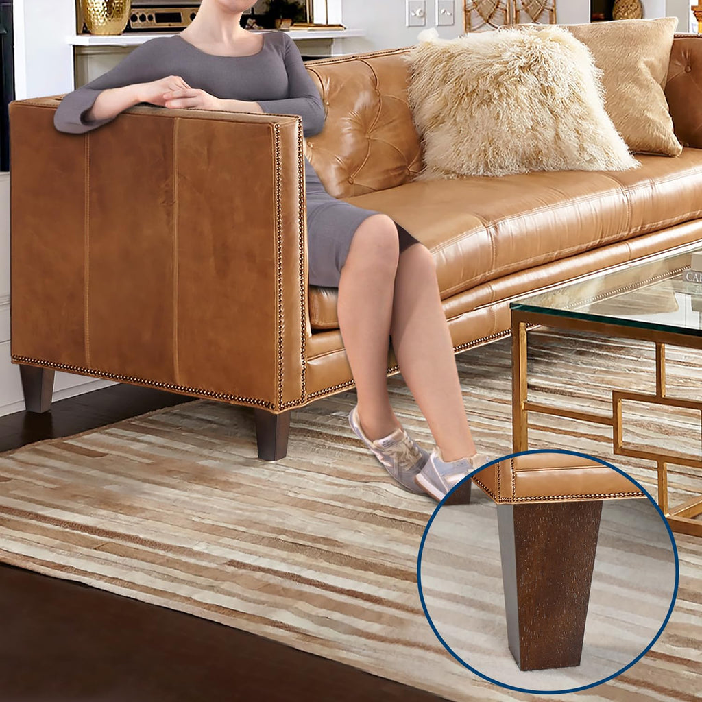 AORYVIC 6 inch Sofa Legs Wood Furniture Legs Pack of 4 Pyramid Couch Legs Mid-Century Modern Brown Replacement Legs for Chair Recliner