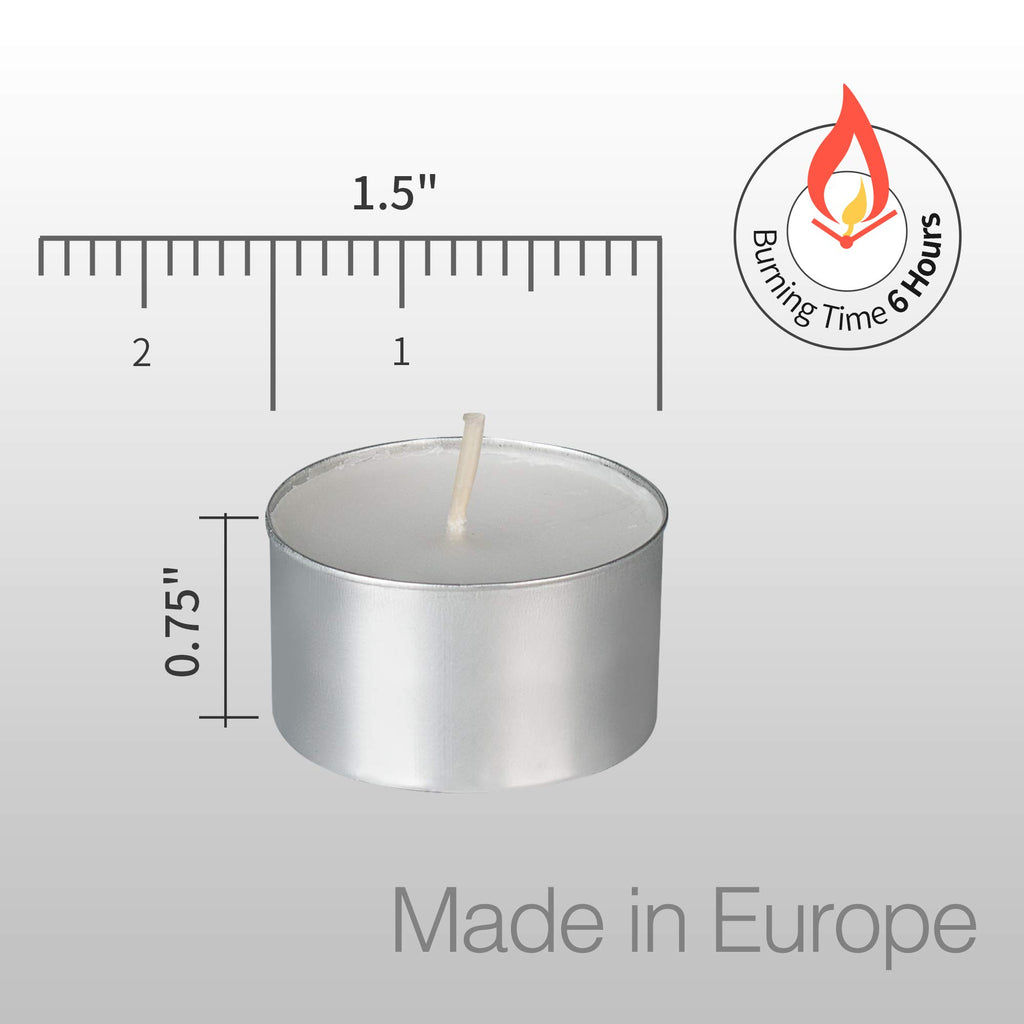 HomeLights Unscented White Tealight Candles -100 Pack, 6 to 7 Hour Burn Time Smokeless, Mini Votive Paraffin Candles with Cotton Wicks for Shabbat, Weddings, Christmas, Home Decor