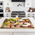 GASHELL Noodle Board Stove Cover with Handles for Electric, Gas Stove Top (Acacia Wood)