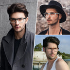 DAMIDEO 5 Pack Blue Light Blocking Oversize Reading Glasses Men Large Head Wide Frame 3.5 Readers Lightweight Eyeglasses
