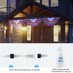 HYH American Flag LED Lights - 47in Patriotic Lights for 4th of July Decorating Indoor and Outdoor Waterproof Half Fan Flag Light for Patriotic LED Lighting Banner House, Garden,Decoration