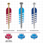 GRK Fasteners R4™ #9 x 2-1/2 Inch, Multi-Purpose Framing Screws, 575 PCS, Rust Resistant Climatek™ Coating, Outdoor Fencing and Deck Screws, Fast Bite Tip, Star Drive Recess, T-25 Bit Included, Gold