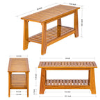 NNN 24" Commercial Teak Shower Bench - 8 Non-Slip Leveling Feet & 350 lbs Capacity | Rock-Solid Stability for Seniors & Spa Safety | Waterproof Design for Saunas/Outdoor Pools (Patented)