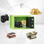 Digital Electronic Money Safe, Steel Security Lock Box with Keypad, Office Hotel Business Jewelry Gun Cash Safe, 0.23 Cubic Feet, 9.06" W x 6.69" D x 6.69" H（green）
