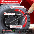 SUERCUP 3/8"&1/2" Digital Torque Wrench Set(0.66-44.29Ft.Lb/0.9-60N.m&3.8-250.8Ft.Lb/5.1-340Nm), ±1% Accuracy with Vibration, Buzzer,LED Notification and Five Units of Measure, for Car,Moto, DIY