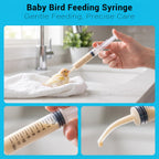 Wisdom Teeth Syringe, 5 Pack Irrigation Dental Syringes with Measure Scale & Curved Tip for Dental Care Liquid Oral Tonsil Stone