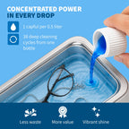 iSonic Ultrasonic Jewelry & Eyeglass Cleaner Solution Concentrate - Professional Cleaning Liquid for Ultrasonic Machine - Clean Gold, Silver, Diamond, Watch, Glasses, Eye Wear, 8-oz