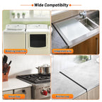 Stainless Steel Stove Gap Covers (2PCS),Stove Gap Filler,Range Trim Kit,Stove Guard for Kitchen Oven Gap Between Stovetop and Counter,Easy Clean Heat Resistant,Adjustable Length 13.8'' to 27.5'',Black