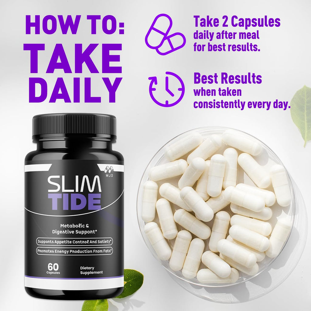 (3 Pack) Slim Tide Capsules, Official SlimTide Weight Management Pills with All Natural Ingredients, Advanced Formula Wellness Supplement with Maximum Strength Active Lifestyle Vitamins (180 Capsules)