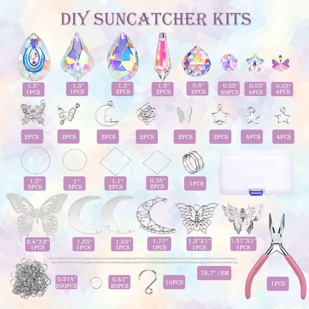 DIY Suncatcher Kit 300pcs Sun Catchers Supplies Arts and Crafts for Adults