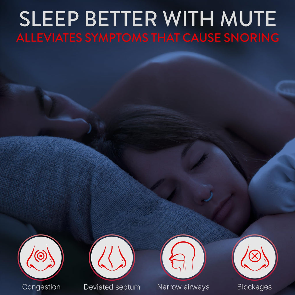 Rhinomed Mute Nasal Dilator for Snore Reduction - Anti-Snoring Aid Solution - Improve Airflow - Comfortable Nose Vents, Breathing Aids for Better Sleep - (Size Large, 3-Pk)