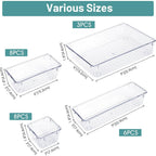 25 PCS Clear Plastic Drawer Organizer, Makeup Organizers and Storage Bins