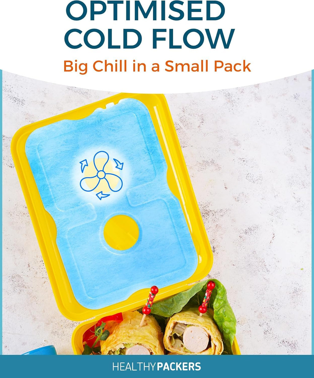 Healthy Packers Ice Packs for Lunch Boxes & Coolers, Slim Reusable 4-Pack