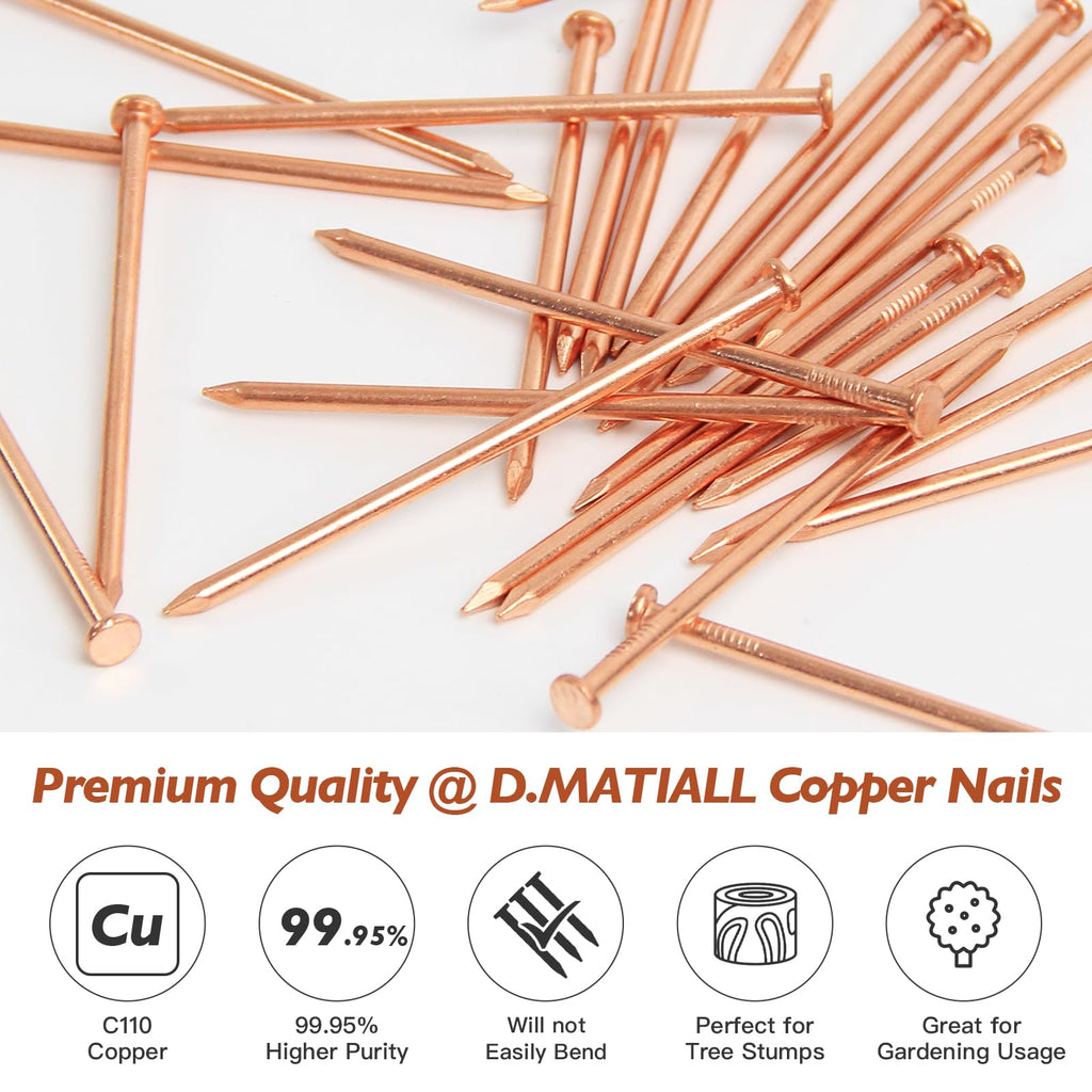 24pcs Pure Copper Nails for Killing Trees – One Strike Perfection Kit – 3.5 Inch Long Spikes with Wood Auger Bit – Effective Removal for Stumps, Roots & Landscaping – Eco-Friendly & Easy to Use