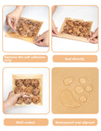 200 Self Sealing Sandwich Bags with Window, Paper Cookie Bags with Seal, Grease Resistant To Go Bakery Sleeves for Packaging Bagels, Donuts, Scone, Brownie, Small Pastries and other Treats