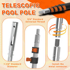 SISIUPASSIE 20FT Telescopic Pool Pole, Heavy Duty Swimming Pool Pole Adjustable Length, Aluminium Aolly, Universal Pole for Skimmer Nets, Vacuum Heads and Brushes