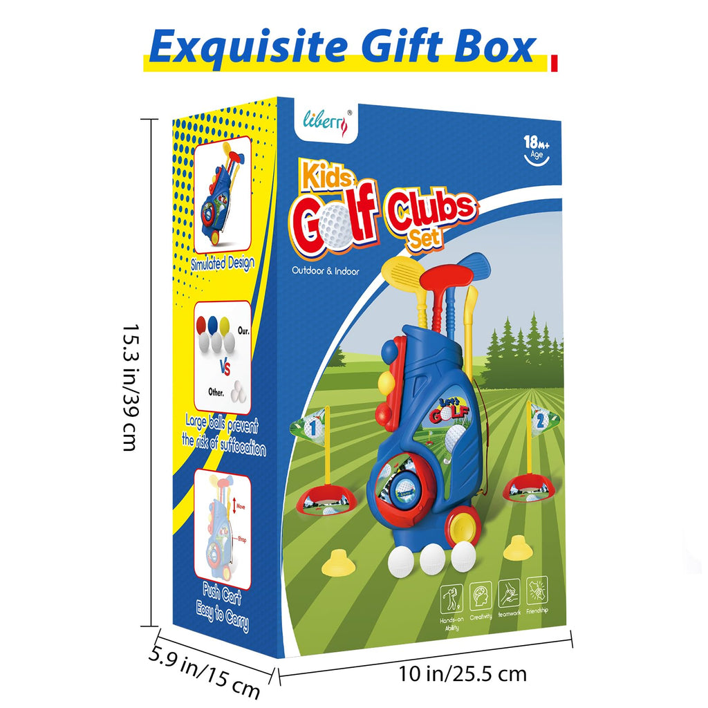 Liberry Toddler Golf Clubs Set Toy for 1 2 3 4 Years Old Boys Girls, Blue