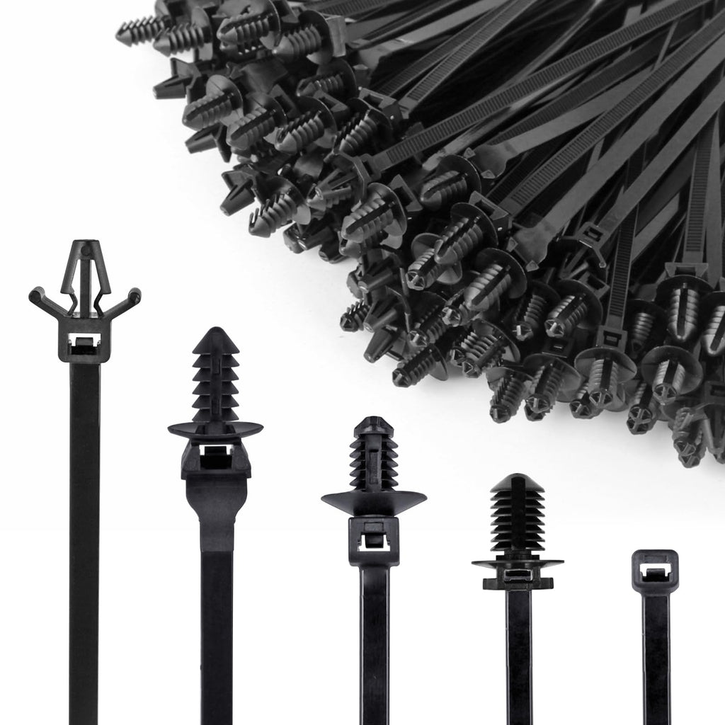 Xislet 160Pcs Cable Tie Buckle Push Pin Christmas Tree Zip Ties Clips