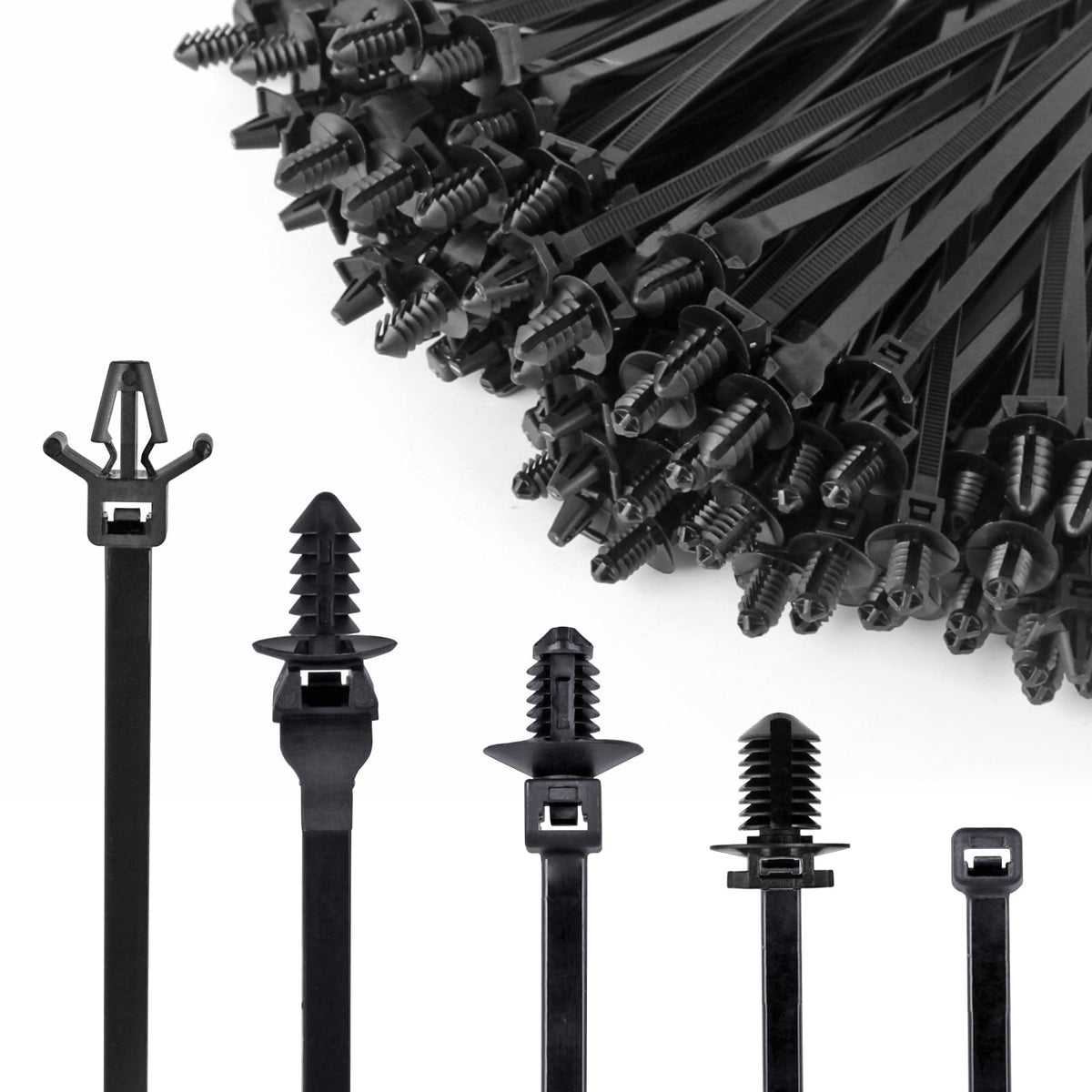 Xislet 160Pcs Cable Tie Buckle Push Pin Christmas Tree Zip Ties Clips