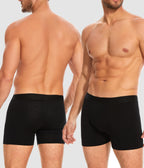 YESWEL Men's Incontinence Underwear, Leak Proof Washable Reusable Cotton Boxer Brief, Heavy Flow Bladder Leak 3 Pack (Black, X-Large)