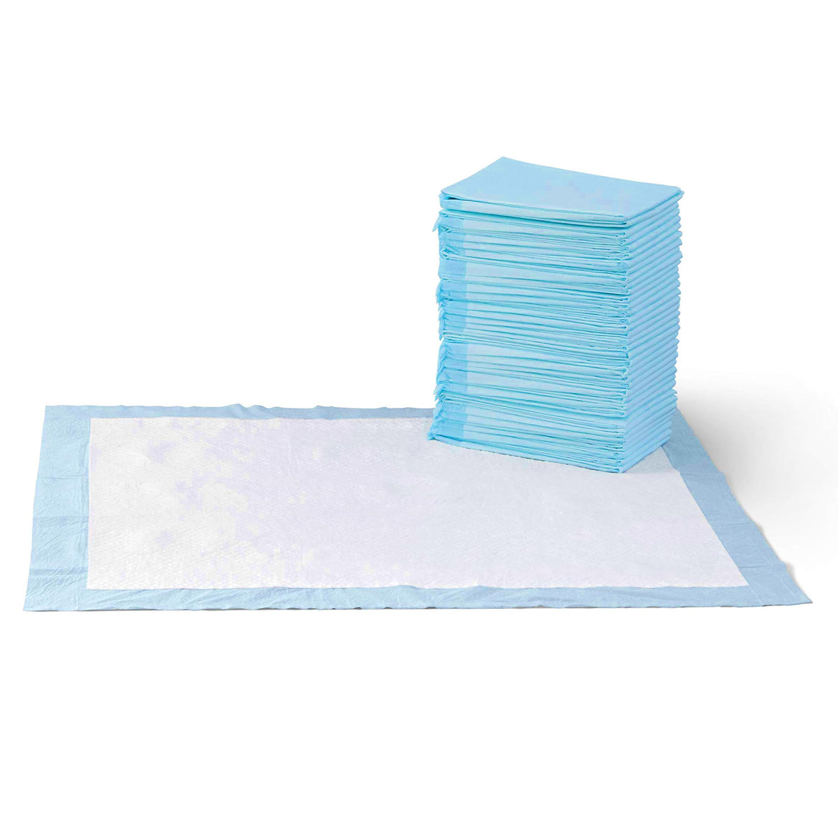 Amazon Basics Leak-Proof Dog and Puppy Potty Training Pee Pads with Quick-Dry 5-Layer Design, Housebreaking, Standard Absorbency, X-Large, 28 x 34 Inch, Blue & White, 60-Pack