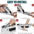 NEU MASTER Staple Gun for Wood, All Steel Staple Gun with 4000Pcs Staples, Upholstery Staples Gun for Fixing Material, Decorating, Woodworking, Furniture