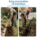 CGRNT 4-Inch Heavy Duty Trench Shovel with Blue Handle, Narrow Trenching Spade for Digging, Gardening & Landscaping, 56 Inch Professional Grade Tool for Irrigation & Rocky Soil