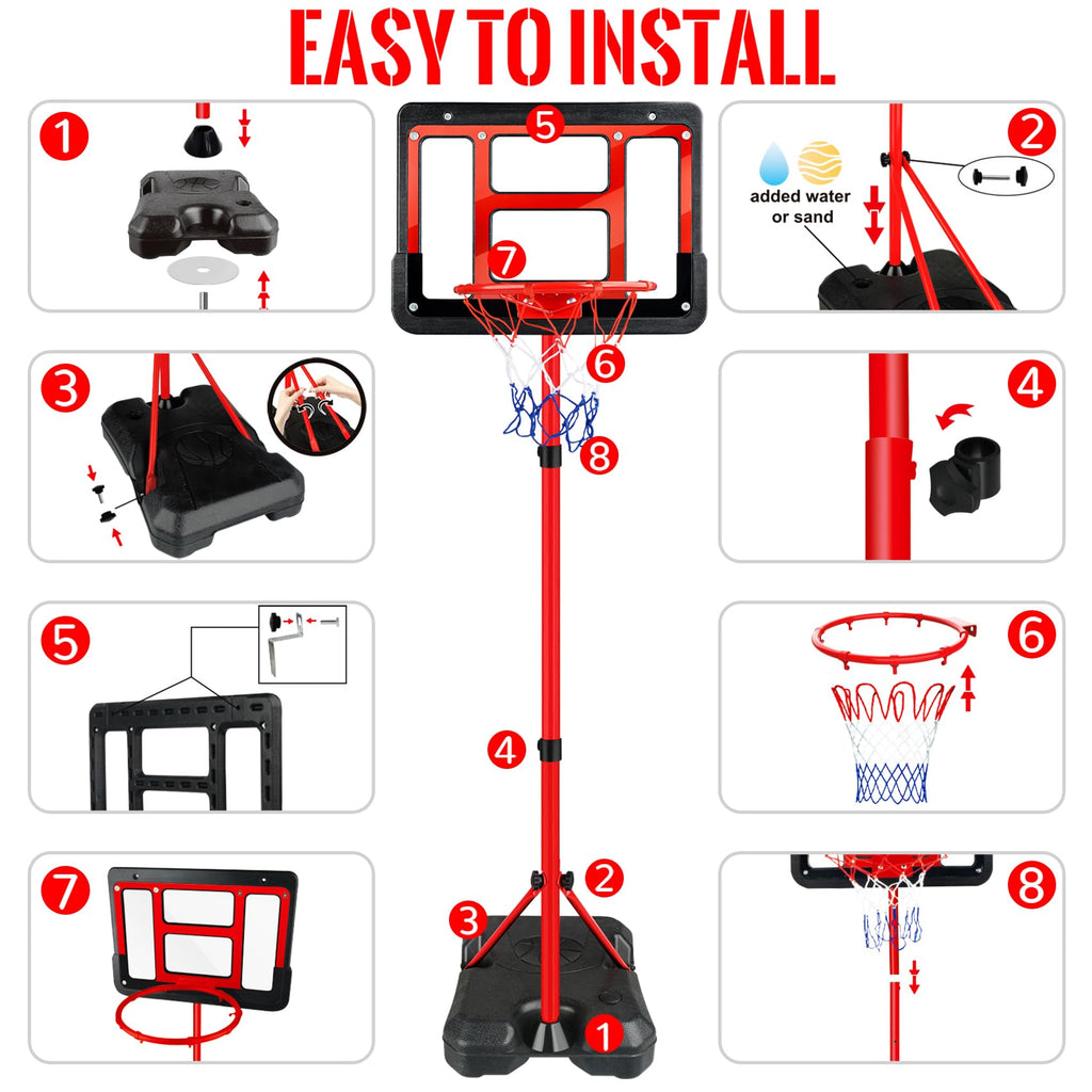 Toy Basketball Hoop, Adjustable Height Basketball Hoop Indoor Toys