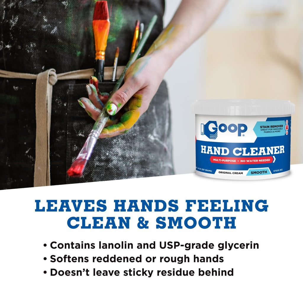 GOOP Original Multi-Purpose Waterless Hand Cleaner and Stain Remover - 14 oz Can (Pack of 2)
