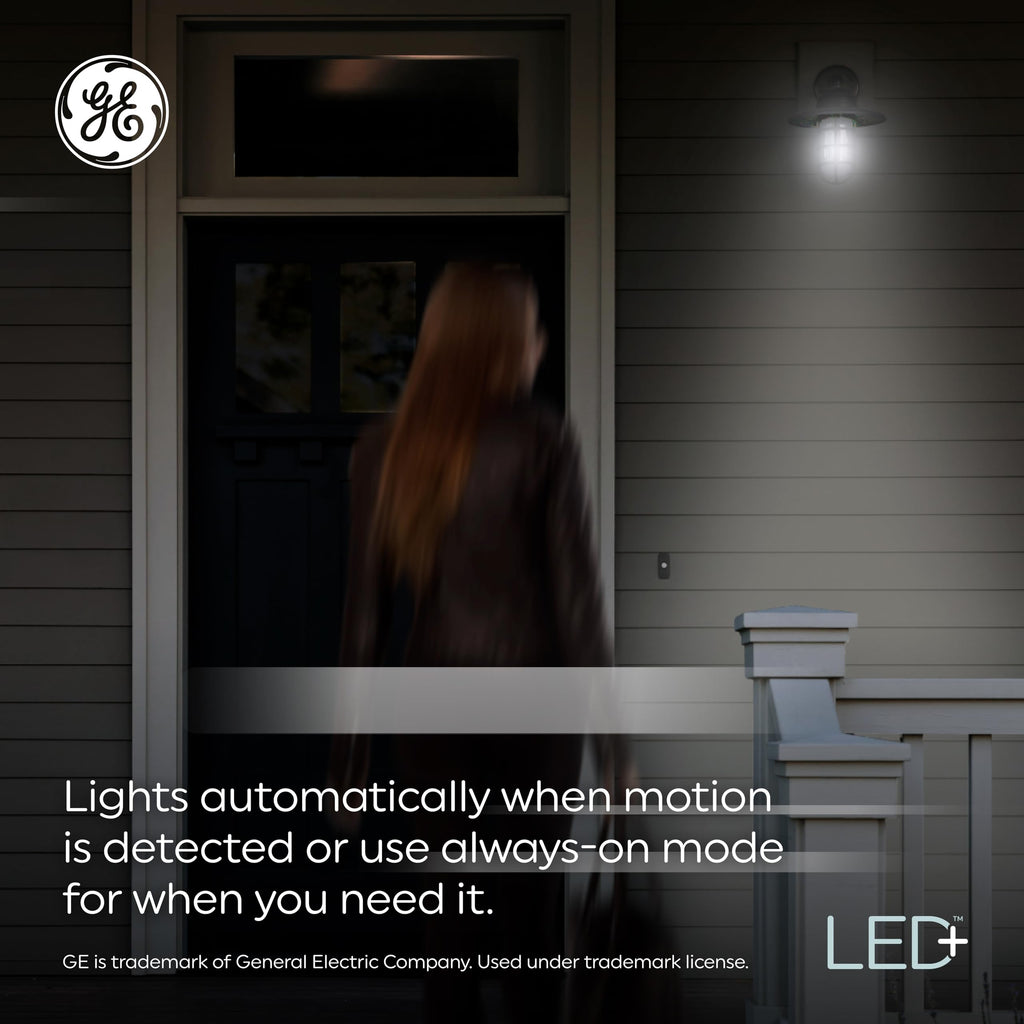 GE LED+ Motion LED Light Bulbs, PAR38 Outdoor Security Floodlights, 15W, Warm White (3 Pack)
