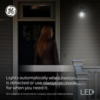 GE LED+ Motion LED Light Bulbs, PAR38 Outdoor Security Floodlights, 15W, Warm White (3 Pack)