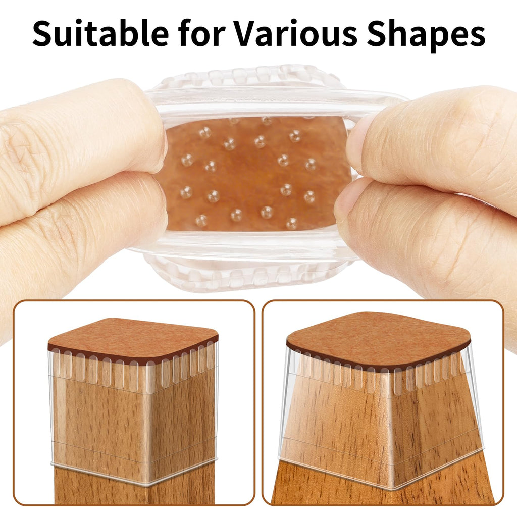 Chair Leg Floor Protectors - 24 Pcs Silicone & Felt Pads for Hardwood Floors - Anti-Scratch Furniture Sliders, Noise-Reducing Chair Feet Covers - Furniture Leg Caps Fit Sizes to(1.06"-1.54")