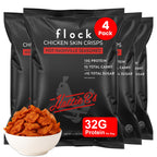 Flock Keto Chicken Skin Chips | Hattie Bs Nashville Hot Flavor | Keto Friendly, Low Carb, High Protein, Flavor Packed, Gluten Free Single Serve Snack | (2.5oz) 4-Pack