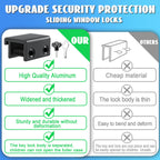 HYIEOU Sliding Window Locks (6 Sets), Secure Window Lock with Key, Window Locks for Up and Down Windows & Horizontal Sliding Windows, Adjustable Window Lock, Sturdy and Durable, Does Not Deform.