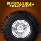 AR-PRO 10" Solid Tire and Wheel, Flat Free 4.10/3.50-4 Tire, 2-Pack