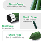 Garden Stakes 8ft, Metal Plant Stakes 8 Feet for Gardening and Farm, 0.78 Inch Dia Plastic Coated Plant Support for Tomato, Cucumber, Bean, Flower, Potted and More Climbing Plants 10 Pack