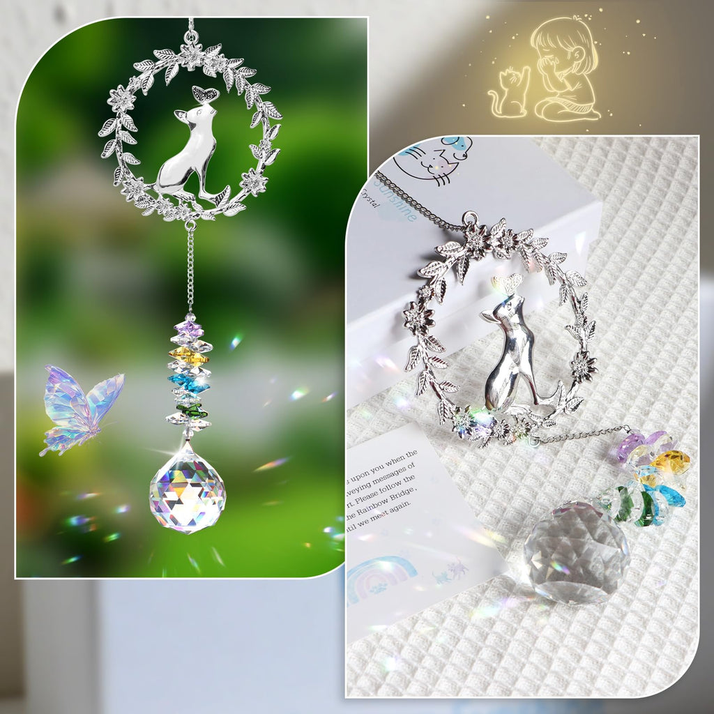 Pet Memorial Gifts for Cats, Loss of Cat Sympathy Gift,Thoughtful Cats Remembrance Sun Catcher,Cat Bereavement Gifts,Pet Loss Bereavement Gift Idea