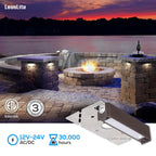 LEONLITE 8-Pack 4 Inch LED Hardscape Lighting, Update Retaining Wall Lights, LED Landscape Lighting, 12-24V AC/DC Paver Light Low Voltage, 1W/2W/3W Dimmable Outdoor Step Lights, 5000K Daylight, ETL