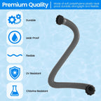 1.5" x 40" Pool Hose Replacement, Pack of 2 - Compatible with Above Ground Pools Filter Pump Hoses, Sand Filters, Saltwater Systems (1,500-2,500 GPH), Grey