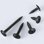 (300 pcs)#8×3/4" Black Truss Head Wood Screws Quick Metal Self Tapping Zinc Oxide