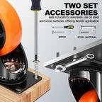 5 Inch Orange Heavy Duty Locking Caster Wheels Set of 4 – 2600LBS Total Capacity, PU Industrial Casters with Dual Brake for Workbench, Machinery & Warehouse Carts – Heavy Duty Industrial Use Only