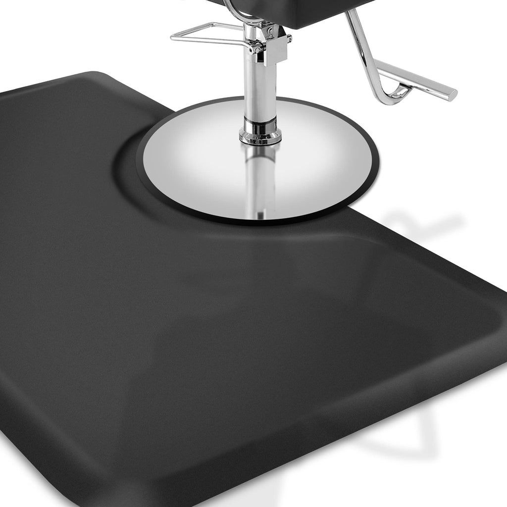 Saloniture 3 ft. x 5 ft. Salon & Barber Shop Chair Anti-Fatigue Floor Mat - Black Rectangle - 1/2 in. Thick - 2 Pack