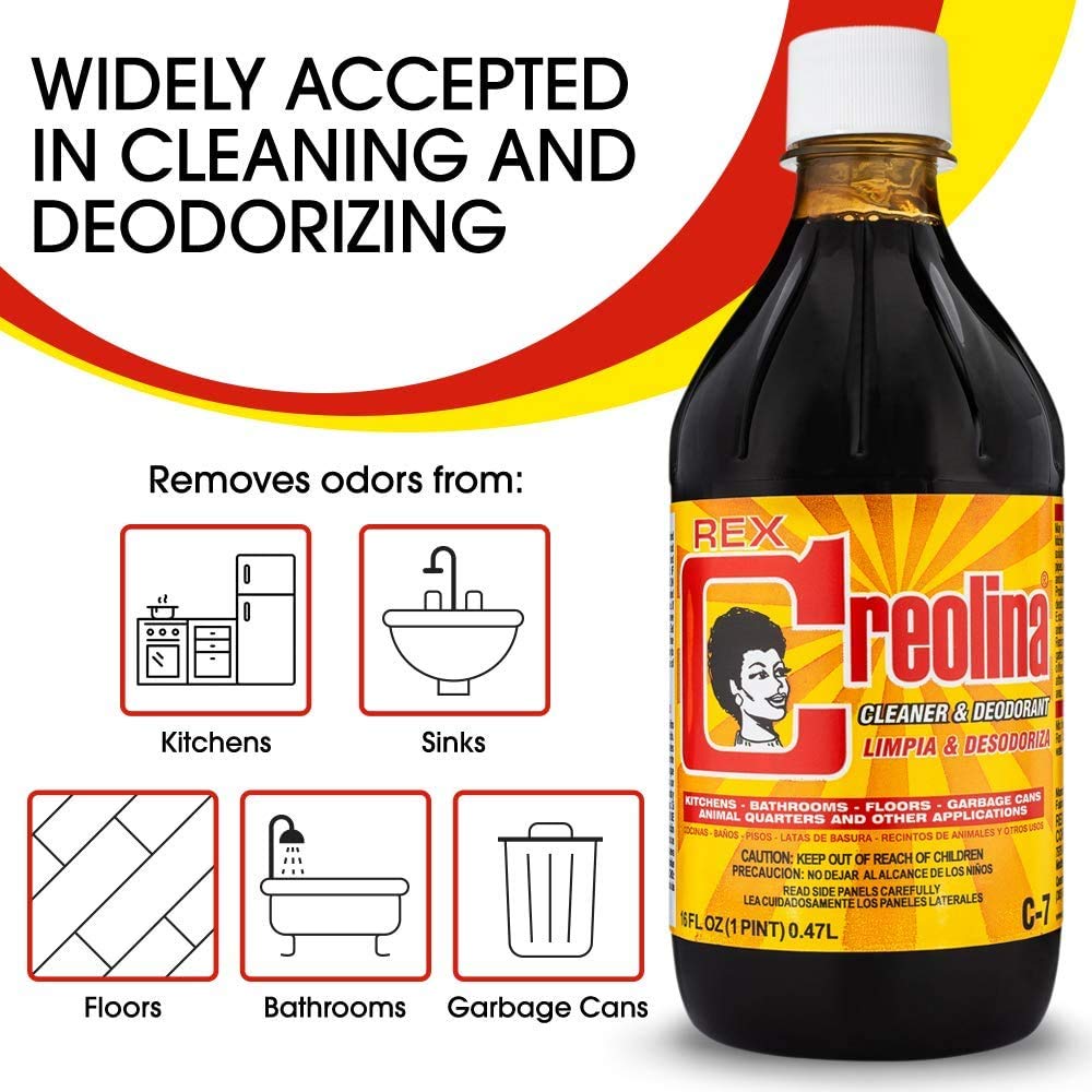 Rex Creolina Multi Purpose Cleaner Concentrate | All Purpose Cleaner Used as Bathroom Cleaner, Floor Cleaner, Garbage Disposal Cleaner, Kitchen Cleaner (4 Pack)