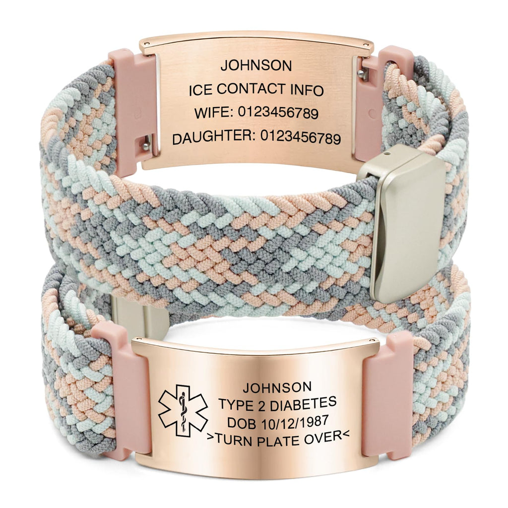 YOUNIFLARE Personalized Medical Alert Bracelet, Style-16