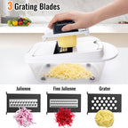 8-Blade Cook Tool & Gadget Sets, Egg Slicer Chopper Grater Set, White