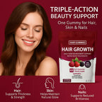 Vivikig Lumin Hair Growth Gummies – Daily Hair Nourishment with Biotin, Collagen & Botanical Extracts – Supports Thicker, Stronger & Healthier-Looking Hair – Mixed Berry Flavor, 60 Gummies (1)